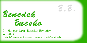 benedek bucsko business card